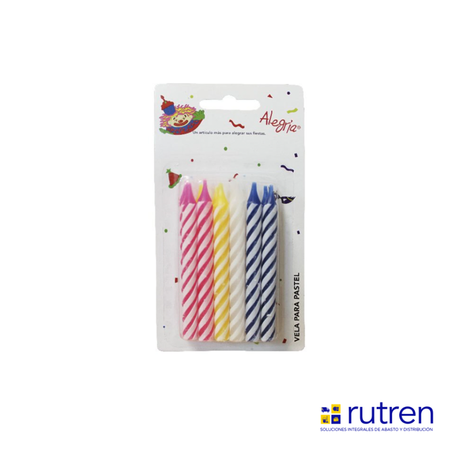 VELA PARA PASTEL CARAMELO COLORES ALEGRÍA Rutren