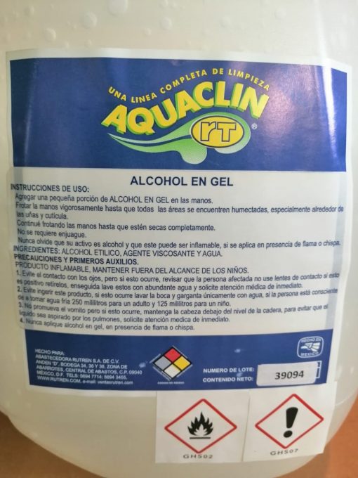 ALCOHOL EN GEL AQUACLIN DE 3.750 LT.