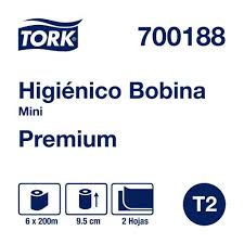 PAPEL HIGIÉNICO EN BOBINA PREMIUM HOJA DOBLE 6/200 TORK (700188)