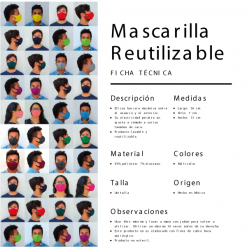 CUBREBOCAS /MASCARILLA REUTILIZABLE DE TELA